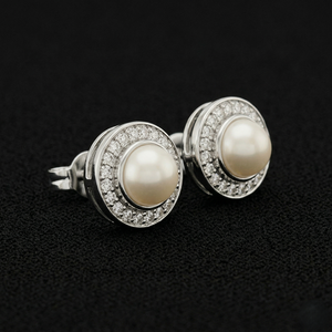 Pendientes de diamantes de platino de alta gama, piedras redondas de corte brillante, diseño minimalista y elegante, joyería fina para mujer - Product Image 3