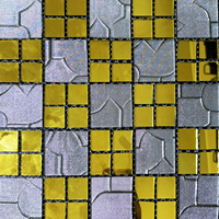 CSilver Petite mosaïque carrée en verre Design moderne True Colors Carrelage mural électrolytique pour dosseret de cuisine Art mosaïque
