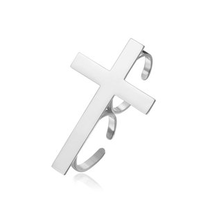 Anillo Doble de Dos Dedos para Mujer, Estilo Hiphop, Resistente al Agua, Sin Deslustre, Chapado en Oro de 14k y 18k PVD, Acero Inoxidable 316L - Product Image 6