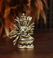 Statue de Guan Yin en Cuivre Coulé, Statue de Dieu Hindou, Statue de Bouddha pour Enlèvement dans la Salle, Collection Artisanale Haut de Gamme pour Temple