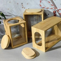 Grand Récipient de Rangement en Bambou Grande Capacité – Organiseurs en Bambou pour la Maison : Conteneur Alimentaire pour Snacks, Noix, Grains de Café, et Boîtes à Thé