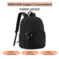 Tas Ransel Laptop Kasual Anti Air Bahan Nylon dengan Resleting untuk Kuliah, Perjalanan, Sekolah, dan Aktivitas Luar Ruangan