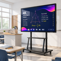 Tableau blanc interactif intelligent 4K de 86 pouces, écran tactile numérique, écran plat pour l'éducation scolaire