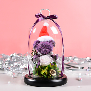 Lujosa Idea de regalo Hecha a mano Oso de Navidad conservado Oso rosa - Product Image 4