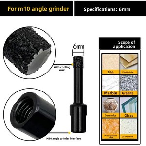 M10 diamante brasato pieno di piastrelle di ceramica apriscatole di perforazione a secco di vetro punta per piastrelle di marmo apertura 6-60mm - Product Image 4