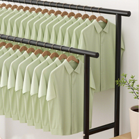 Porte-vêtements sur roulettes à double barre, support à vêtements portable autoportant en métal robuste pour chambre et salon, noir