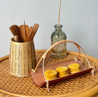 Panier de rangement en bambou tissé à la main panier de rangement pour baguettes de cuisine articles divers de bureau et rangement de papeterie de bureau
