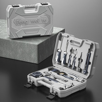 Boîte à outils portable en acier au chrome-vanadium forgé, étui en plastique rigide, ensemble d'outils multifonctionnels pour la maison