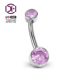 DFARS Compliant US Importações de Materiais G23 Titanium Alloy Navel Ring Espelho Polimento Umbigo Nail Piercing para Umbigo Nariz Orelhas - Product Image 4