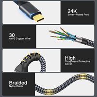 Câble de charge rapide USB4 VCOM 2m 240W, transfert de données 20 Gbps, câble USB-C, vidéo 5K 4K 60 Hz avec Thunderbolt 3