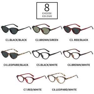 Custom Logo 2026 <b>Fashion</b> Small Cat Eye Sunglasses UV400 <b>Clear</b> <b>Lens</b> PC Frame Oval Sun <b>Glasses</b> for Women - Product Image 6