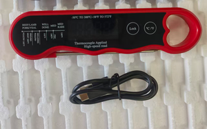 Termômetro Digital Recarregável para Churrasco com Leitura Instantânea, Grande Display LCD, Construção em Metal, IPX6 à Prova d'Água, Aço Inoxidável para Carnes - Product Image 6