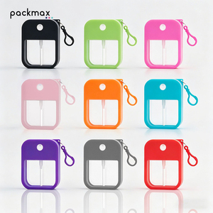 38ml Card Shape Square <b>Plastic</b> Travel <b>Pocket</b> Size Alcohol Perfume Hand Sanitizer Flat Spray Bottle Bag Charm Keychain - Product Image 5