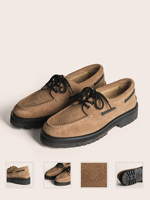 Mocassins Homme Marron en Daim Véritable avec Doublure en Cuir Respirant, Semelle en Caoutchouc Durable Antidérapante, Logo Personnalisé Accepté - Vente en Gros