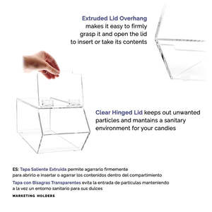 Grande boîte de collation de céréales en acrylique transparent de stockage personnalisée avec <span class=keywords><strong>couvercle</strong></span> à charnière présentoir empilable de noix de bonbon - Product Image 6