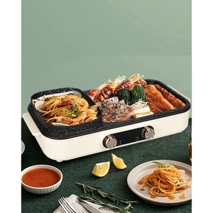 OEM 2 in 1 PTFE Smokeless <b>Electric</b> Grill <b>Pan</b> 2026 Trending Non-Stick Hot Pot Integrated Cover Adjustable Temperature Control - Product Image 6