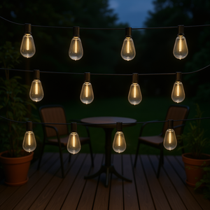 Outdoor LED <b>Light</b> Strings 50FT Waterproof with 15 S14 Bulbs IP65 Rating for Patio Garden <b>Deck</b> Lighting - Product Image 2