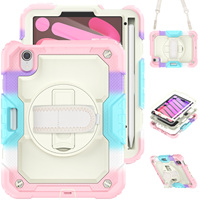 Étui de protection robuste antichoc avec porte-crayon et sangle de maintien pour iPad Mini 6/A17 Pro 8,3 pouces, housse de tablette pour enfants