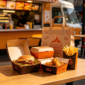 Custom Fast Food Packaging Takeaway Food Burger Box Packaging Custom Wings Fried Chicken French Fries Packaging Box - Product Image 5