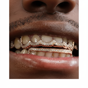 18K Gold Drip Grillz Hip Hop Fine Piercing Jewelry pour hommes et femmes Rose Gold Silver Teeth Grills - Product Image 1