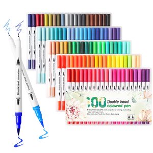 NOVISON Juego de 120 Rotuladores de Doble Punta, Pincel y Punta Fina, Marcadores de Fibra de Vidrio con Acuarela para Dibujo Infantil - Product Image 1