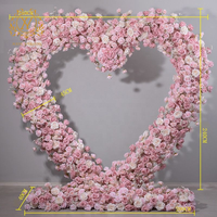 Arche florale en métal en forme de cœur de 2,4 m pour mariage, support de scène, cadre floral, décoration d'entrée de cérémonie