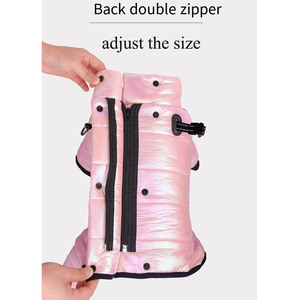 寒い天候冬反射防風フルボディフグコートフリーススノースーツウォーム防水小型犬ダウンジャケット4本足 - Product Image 3