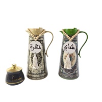 Carafe à café isotherme à double paroi en verre avec coque en plastique, 1,0 L, pour usage domestique quotidien, maintien au chaud/au froid pendant 24h, style américain