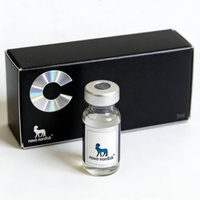 Boîte d'emballage personnalisée haut de gamme noire pliable holographique pour 5 flacons de peptides de 2 ml, 3 ml, 10 ml pour flacons pharmaceutiques