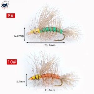 Señuelos de pesca con mosca seca Glow Hand-Tied Stonefly Stimulator de alta flotabilidad con pelo de ciervo <span class=keywords><strong>para</strong></span> trucha, lubina y salmón 8 #   10 # - Product Image 4