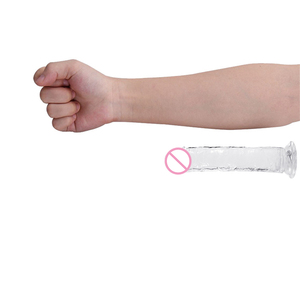 Dildo trasparente realistico economico con ventosa e senza palline Dildo para mulheres - Product Image 6