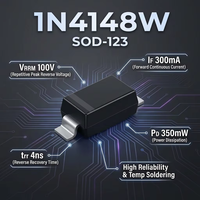 Diodes de commutation de petit signal 1N4148W SOD-123 100V 150mA, composant électronique à circuit intégré à montage en surface
