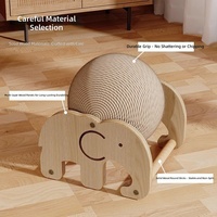 Griffoir vertical interactif pour chat en sisal, avec rouleau de griffage, design Grande Roue, Ours et Éléphant, pour le développement de l'intelligence des chats