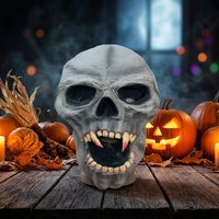 Masque d'horreur de Halloween en forme de crâne, en latex, couvrant tout le visage, taille unique, pour les fêtes, pour les personnes de plus de 18 ans