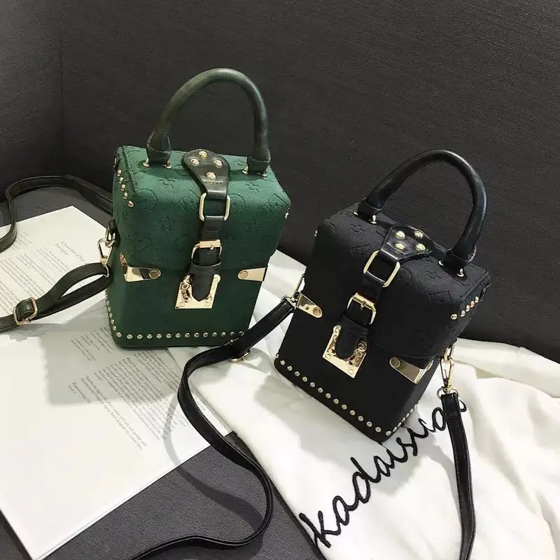 Hot Sell Luxury Box Bags Ladies Small Messenger Handbags Popular Design Box Purses
