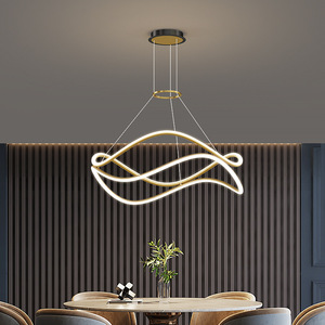 Nordic Minimalist Modern Design Chandelier for Living Room Bedroom <b>Dining</b> Table AC Power Unique Simple Lines <b>Lighting</b> - Product Image 5