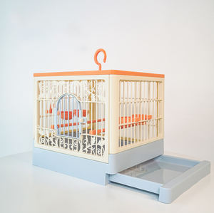 Gabbia per Uccelli Piccola in Plastica, Villa per Pappagalli Moderna Quadrata Pieghevole, Gabbia Traspirante per Esterni con Vista, Accessori per Animali Domestici - Product Image 3