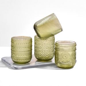 Verre à vin moderne gaufré 9 oz 15 oz, tasse à boire créative colorée et épaissie pour la maison et les fêtes - Product Image 2