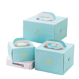 Hot Selling Embossed Food Grade Recyclable Telescope Style Cake <b>Box</b> Handle Kraft Paper <b>Large</b> Clear Lid for Wedding Packaging - Product Image 1