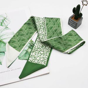 Cinta estrecha MIO, <span class=keywords><strong>serie</strong></span> verde de dos bordes, pajarita, banda para el pelo, corbata, bufanda, bolso ajustado, bufanda para mujeres y niñas, corbata de muñeca - Product Image 5