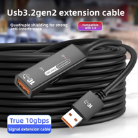 Cable de Datos USB3.2 Gen 2 de 10 Gbps Tipo-C ZZX, Extensión de Señal de Transmisión VR, Longitudes de 5m/7m/10m, Uso en Computadora, Cobre Libre de Oxígeno