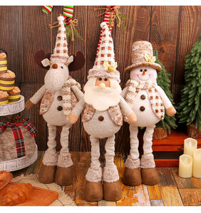 Gran oferta, adornos navideños, figura de Papá Noel, muñeco de nieve telescópico de pie, muñecos de adorno de alce para decoración de Navidad - Product Image 6