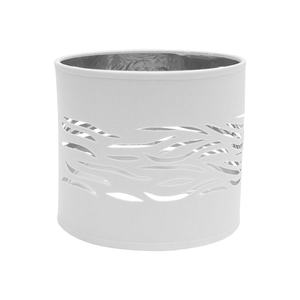 Lampada da Tavolo Bianca e Argento E14, Dimensioni 17x17x15cm, Ideale per Illuminare Spazi e Decorare Ambienti. - Product Image 1