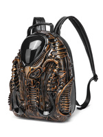 Sac à dos unisexe personnalisé de style Y2K transfrontalier, unique, en acrylique et PU, avec sangle à coussin d'air, style street punk prédateur