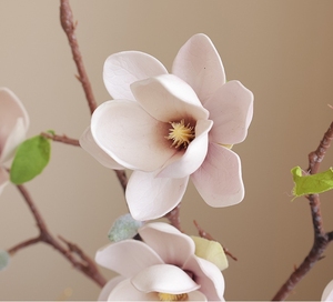 Hoogwaardige zijden kunstmatige <span class=keywords><strong>magnolia</strong></span> bloem roze witte bloem real touch kunstmatige <span class=keywords><strong>magnolia</strong></span> bloem tafel bruiloft decoratie - Product Image 5