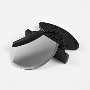 Stainless Steel <b>Standing</b> <b>Pizza</b> Cutter With Curved Blade Non-Slip Handle Kitchen Baking Tool For Easy Cleaning - Product Image 3