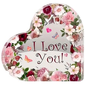 Placa de Acrílico con Forma de Corazón, Diseño Moderno Personalizado, Impresión UV, Regalo para Parejas Recién Casadas, Recuerdo - Product Image 1