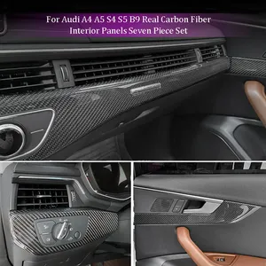 ชุดแต่งภายในคาร์บอนไฟเบอร์ 7 ชิ้น สำหรับ Audi A4 A5 S4 S5 B9 B9PA ปี 2017-2024 อัพเกรดแผงคอนโซลกลาง - Product Image 4