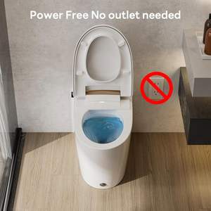 CASTA DIVA CD-W10V-GO WC intelligent allongé non électrique avec bidet intégré en céramique, à poser au sol, hauteur confort ADA, à assistance par pression d'air - Product Image 5