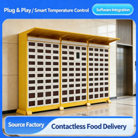 Casier intelligent de livraison de repas à emporter, double face, sans contact, avec fonction de désinfection, de stockage et de maintien au chaud
